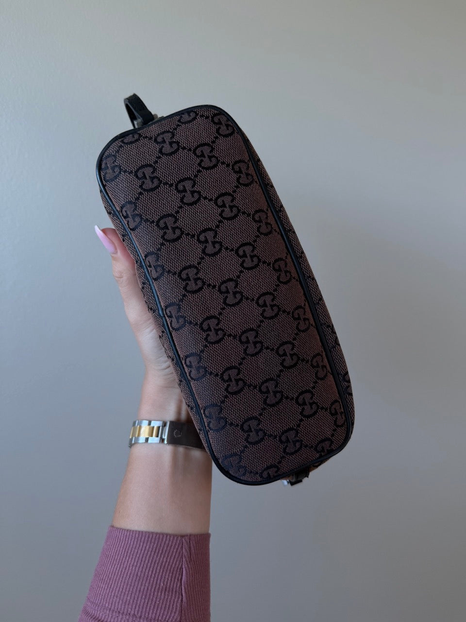 Gucci Canvas Brown Pouch Bag
