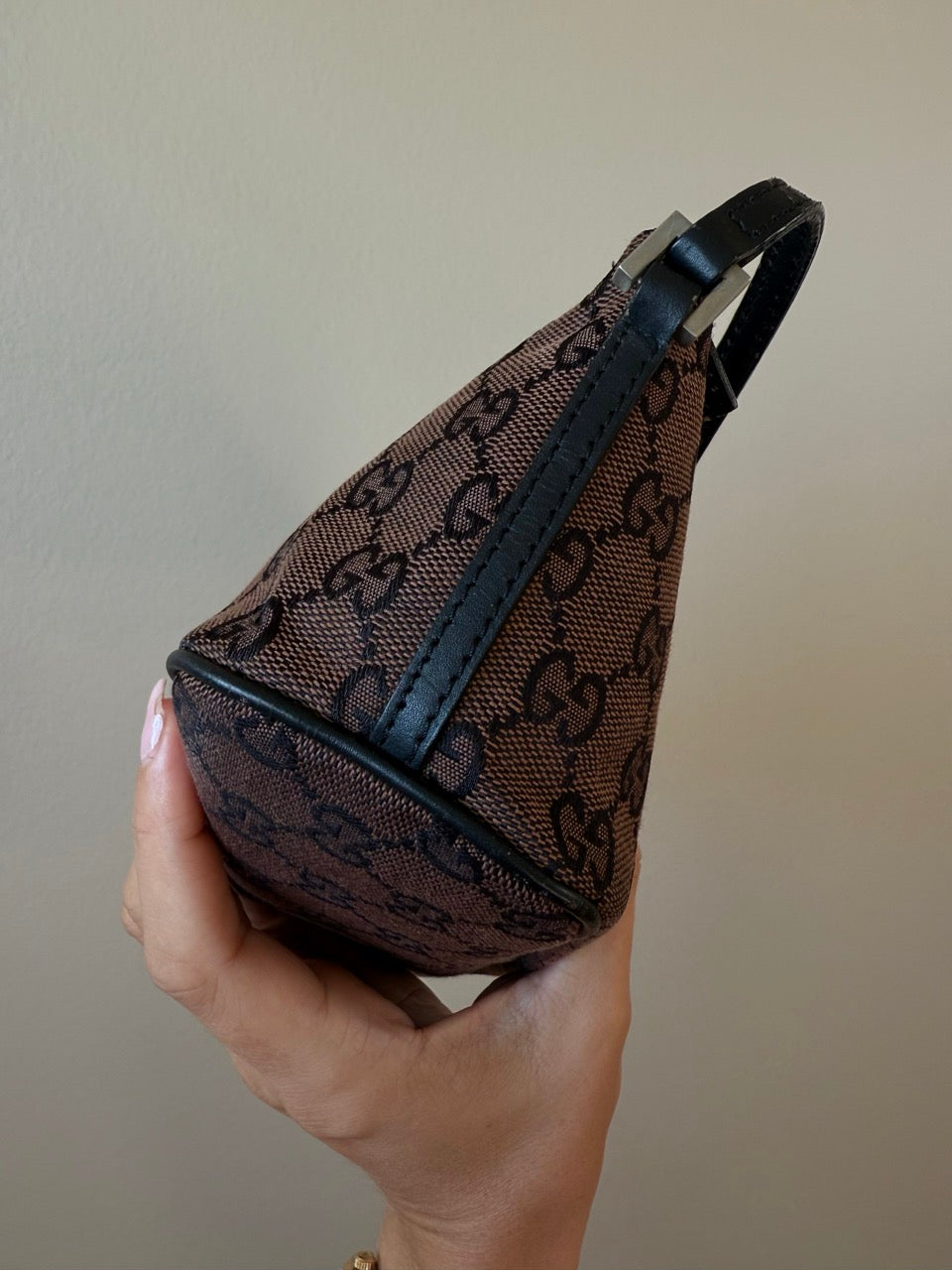 Gucci Canvas Brown Pouch Bag