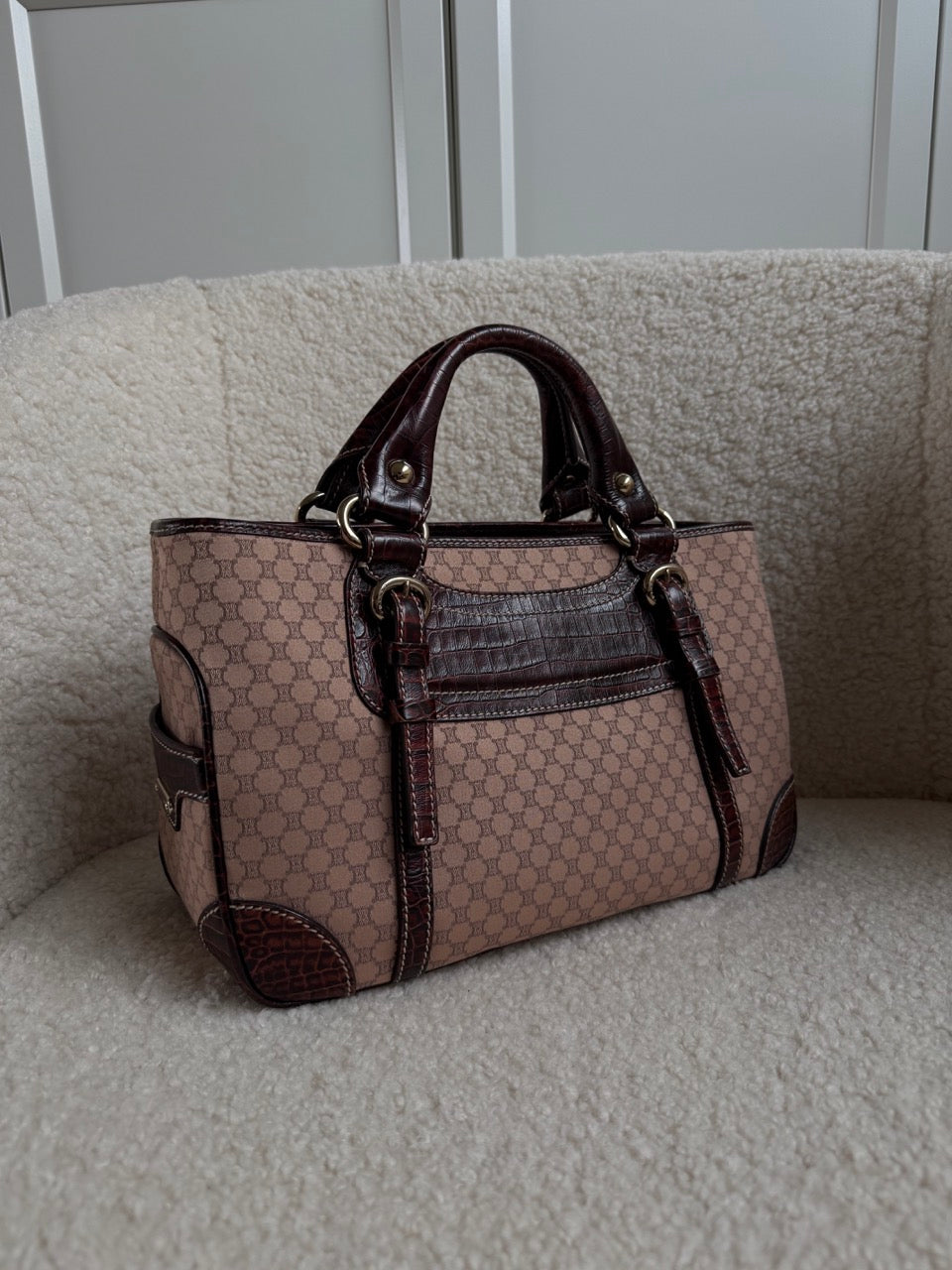 Celine Tote Bag Burgundy