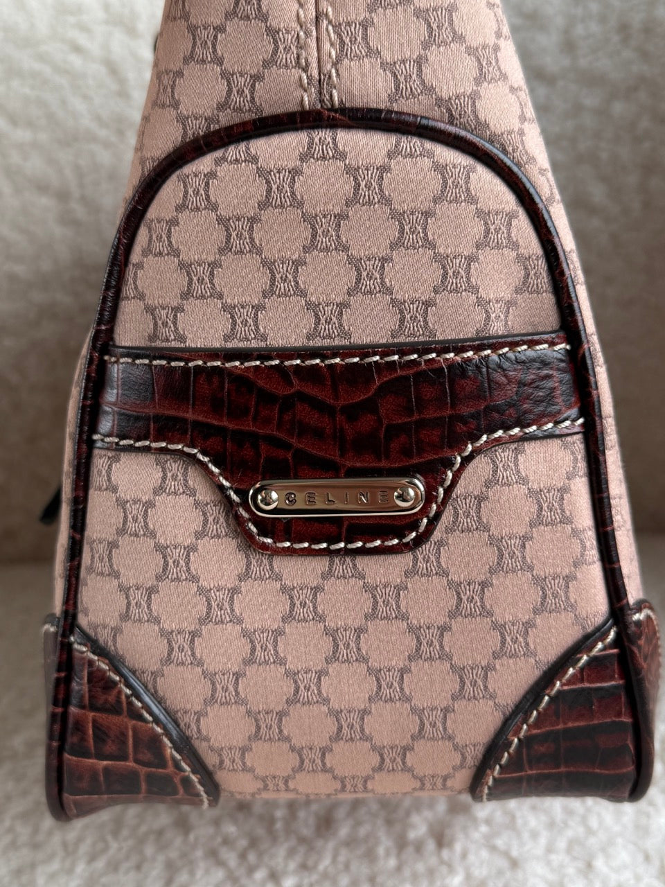Celine Tote Bag Burgundy