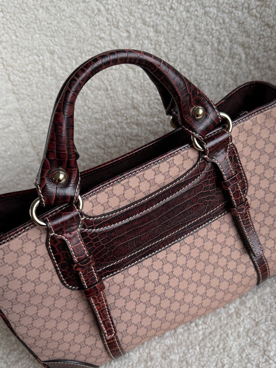 Celine Tote Bag Burgundy
