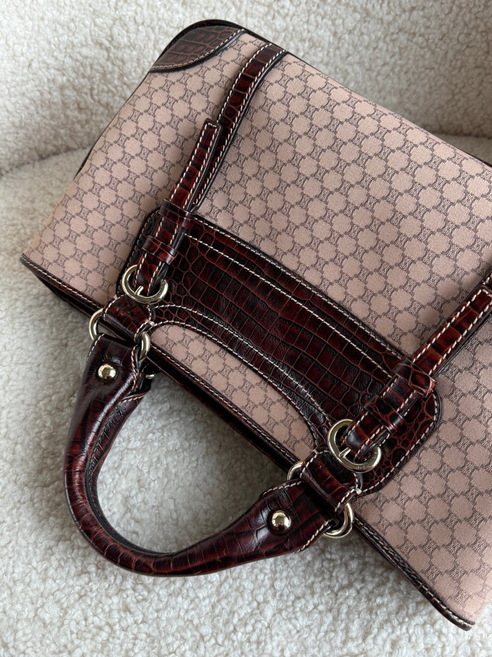 Celine Tote Bag Burgundy