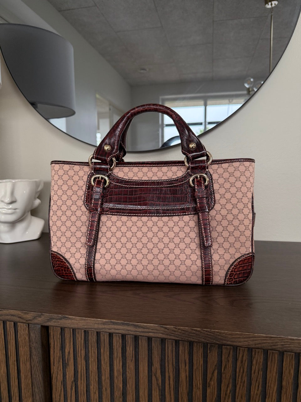 Celine Tote Bag Burgundy