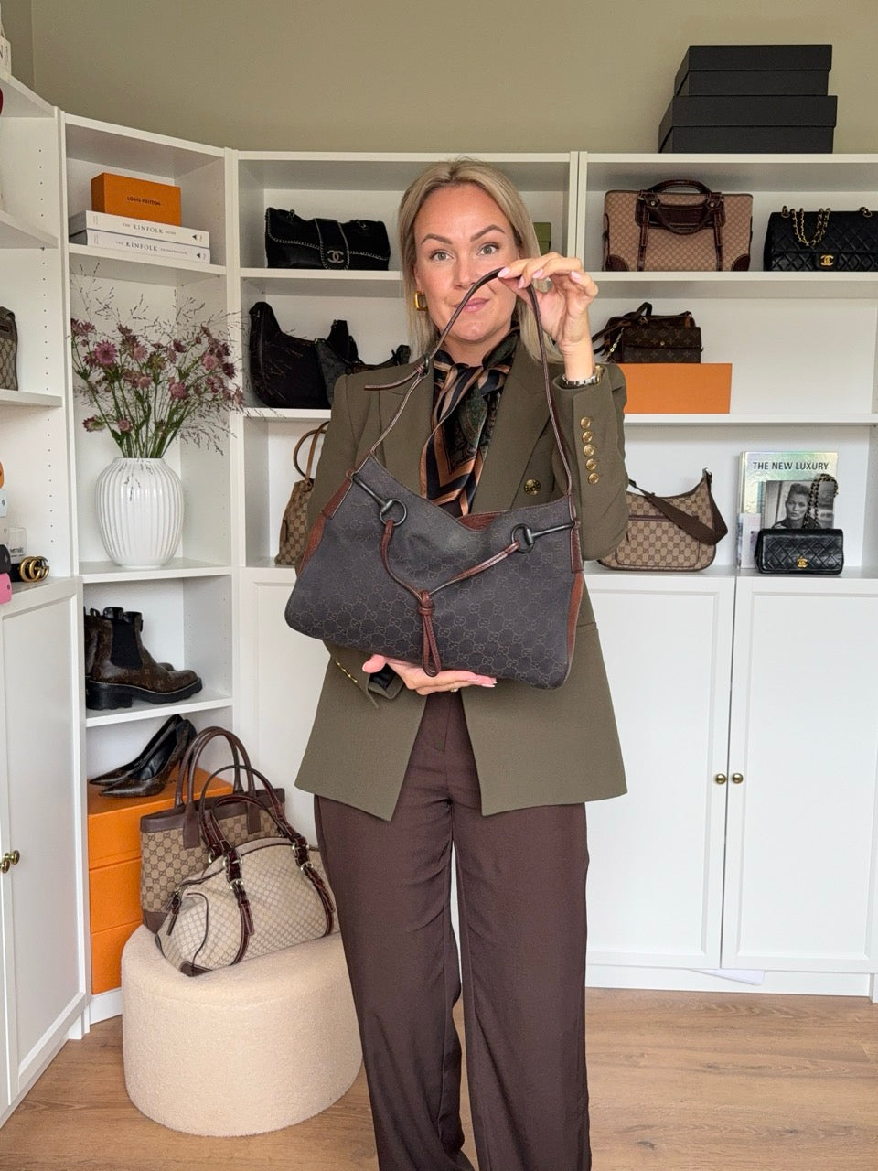 Gucci Canvas Dark Shoulder Bag