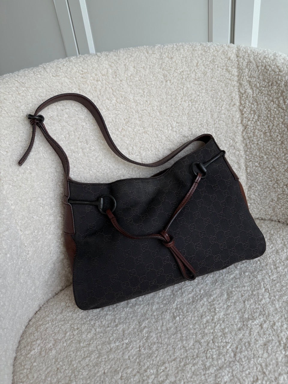 Gucci Canvas Dark Shoulder Bag