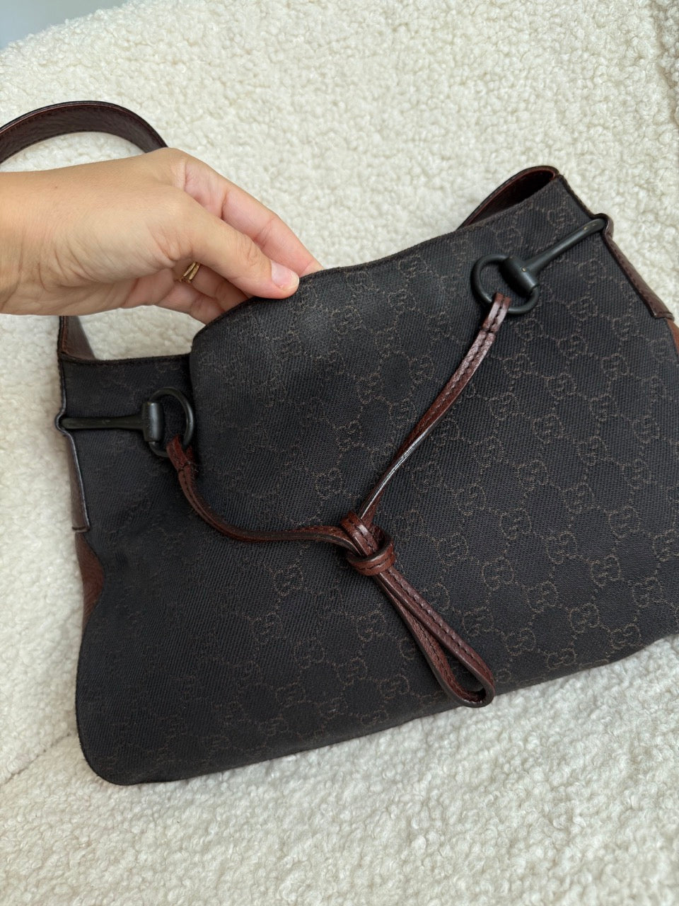 Gucci Canvas Dark Shoulder Bag