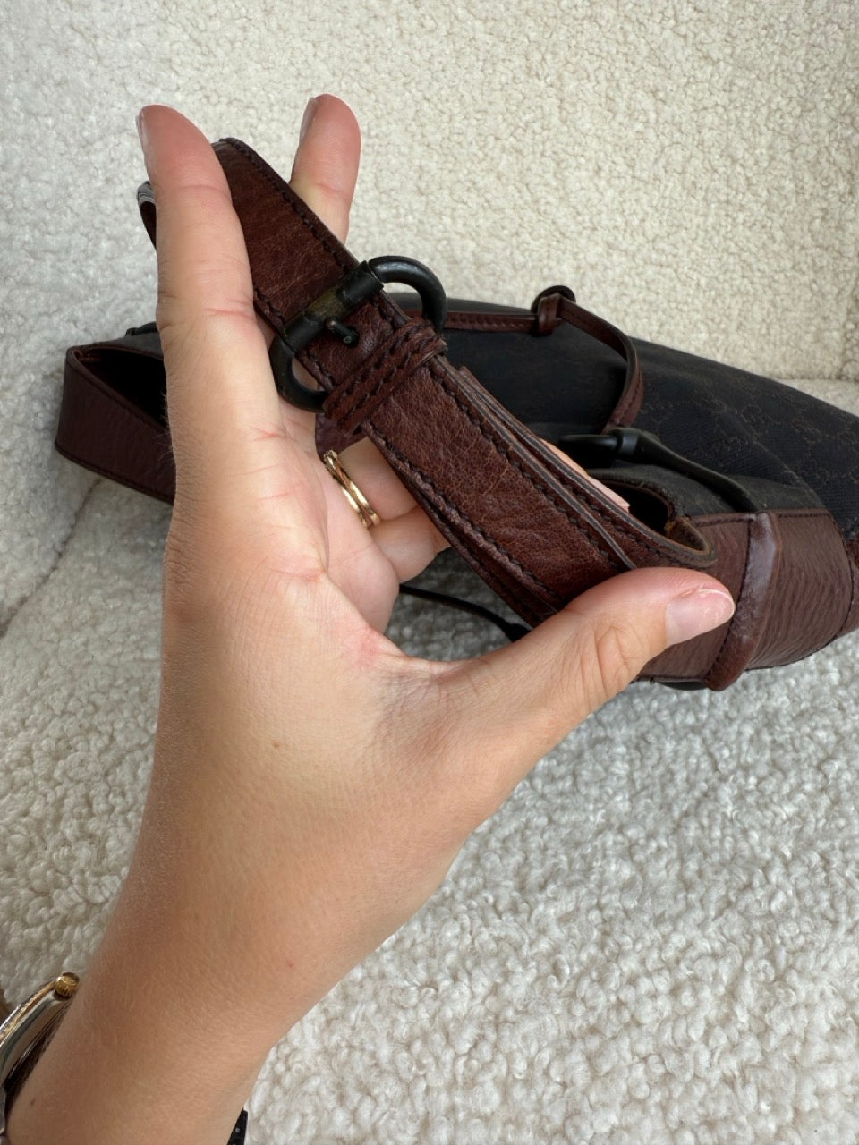 Gucci Canvas Dark Shoulder Bag
