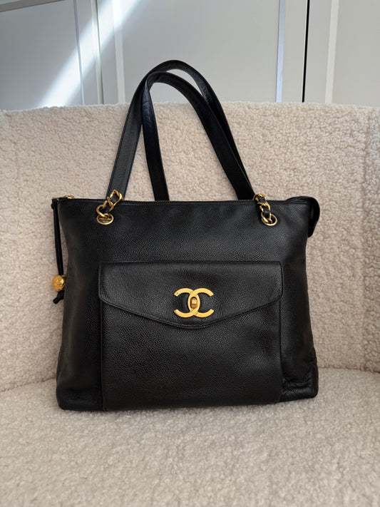Chanel Chain Logo Tote Bag