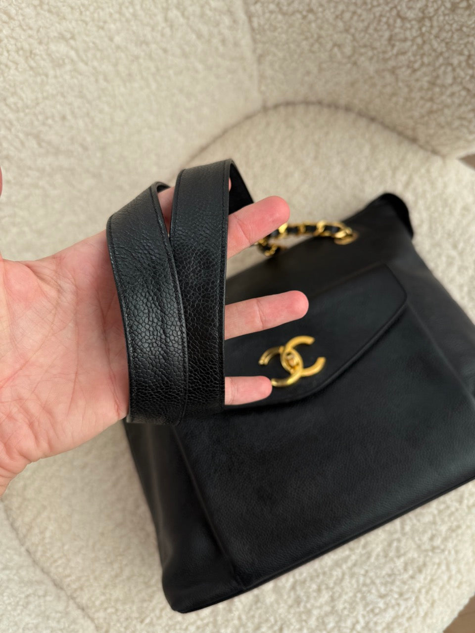 Chanel Chain Logo Tote Bag