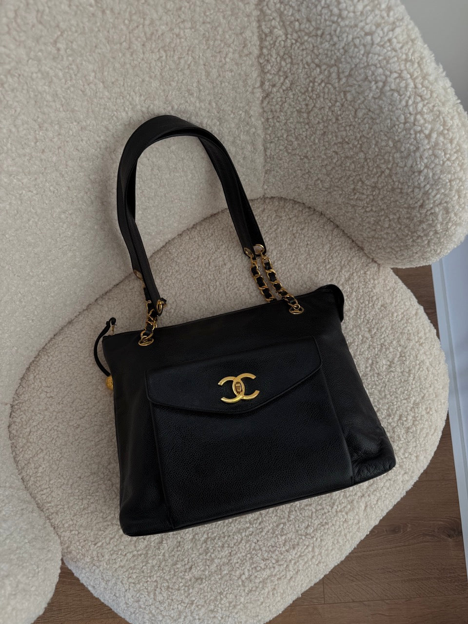 Chanel Chain Logo Tote Bag