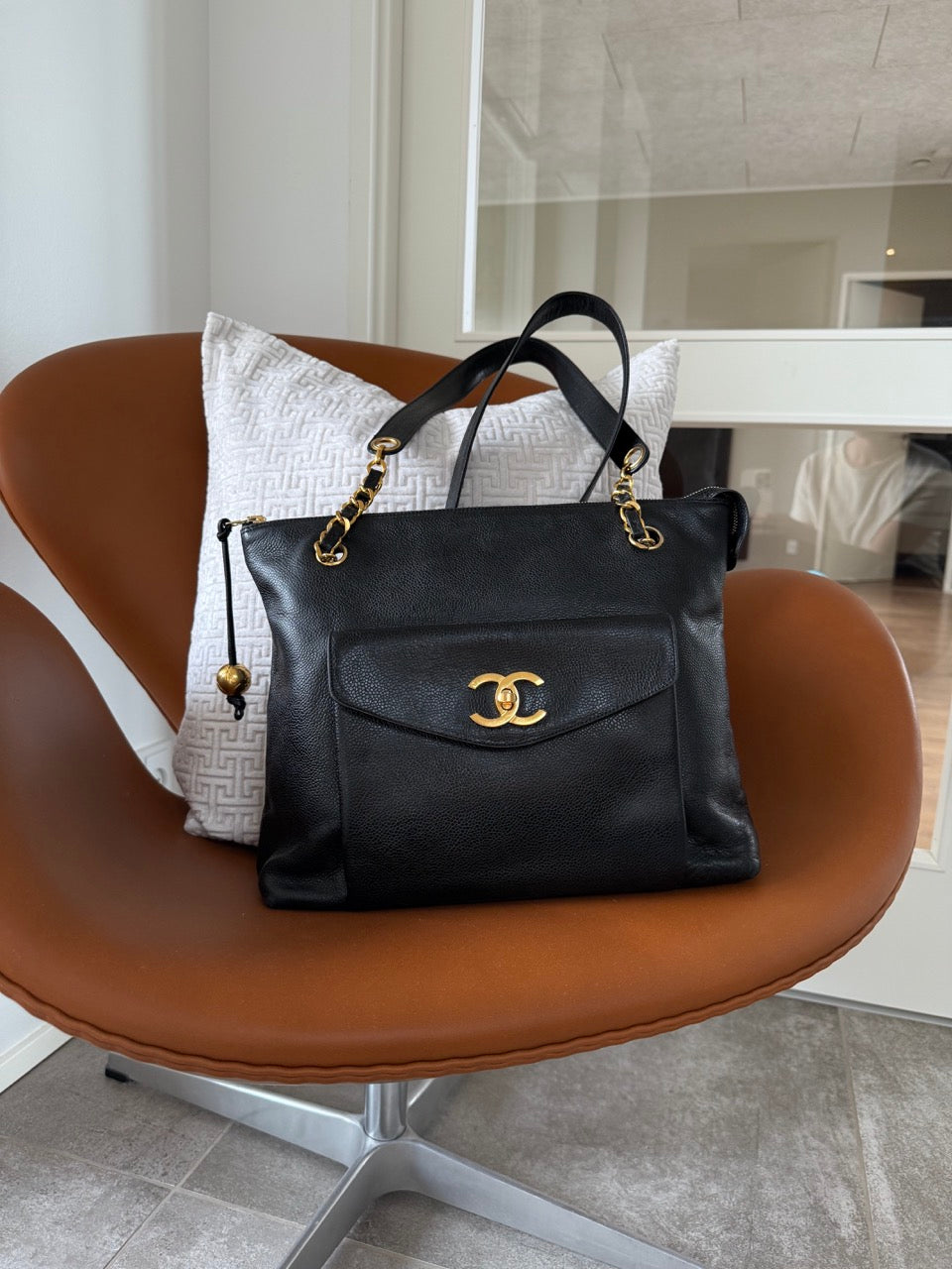 Chanel Chain Logo Tote Bag