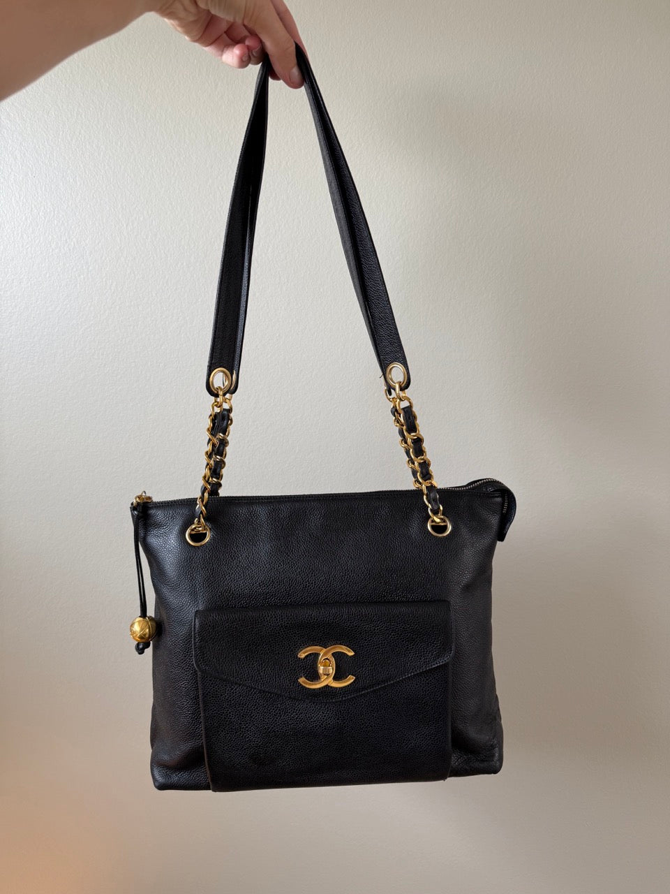 Chanel Chain Logo Tote Bag