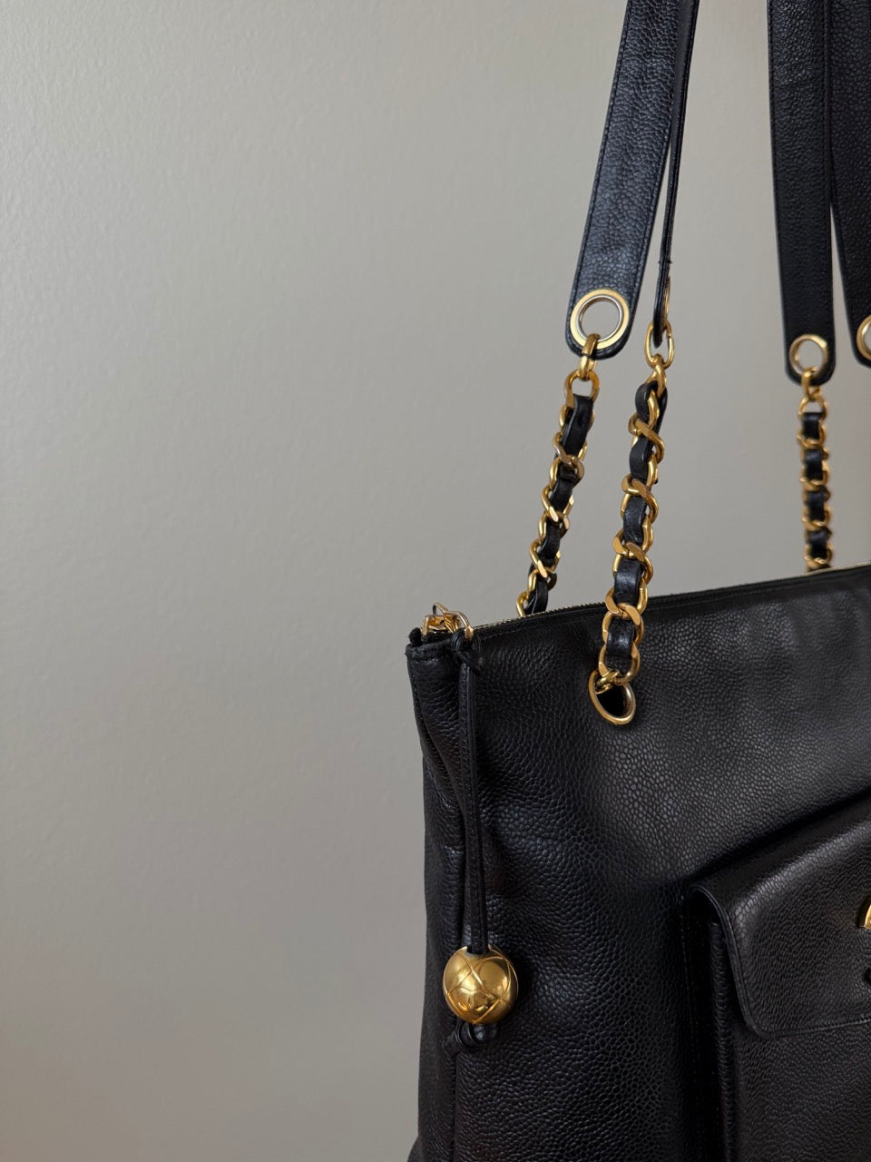 Chanel Chain Logo Tote Bag