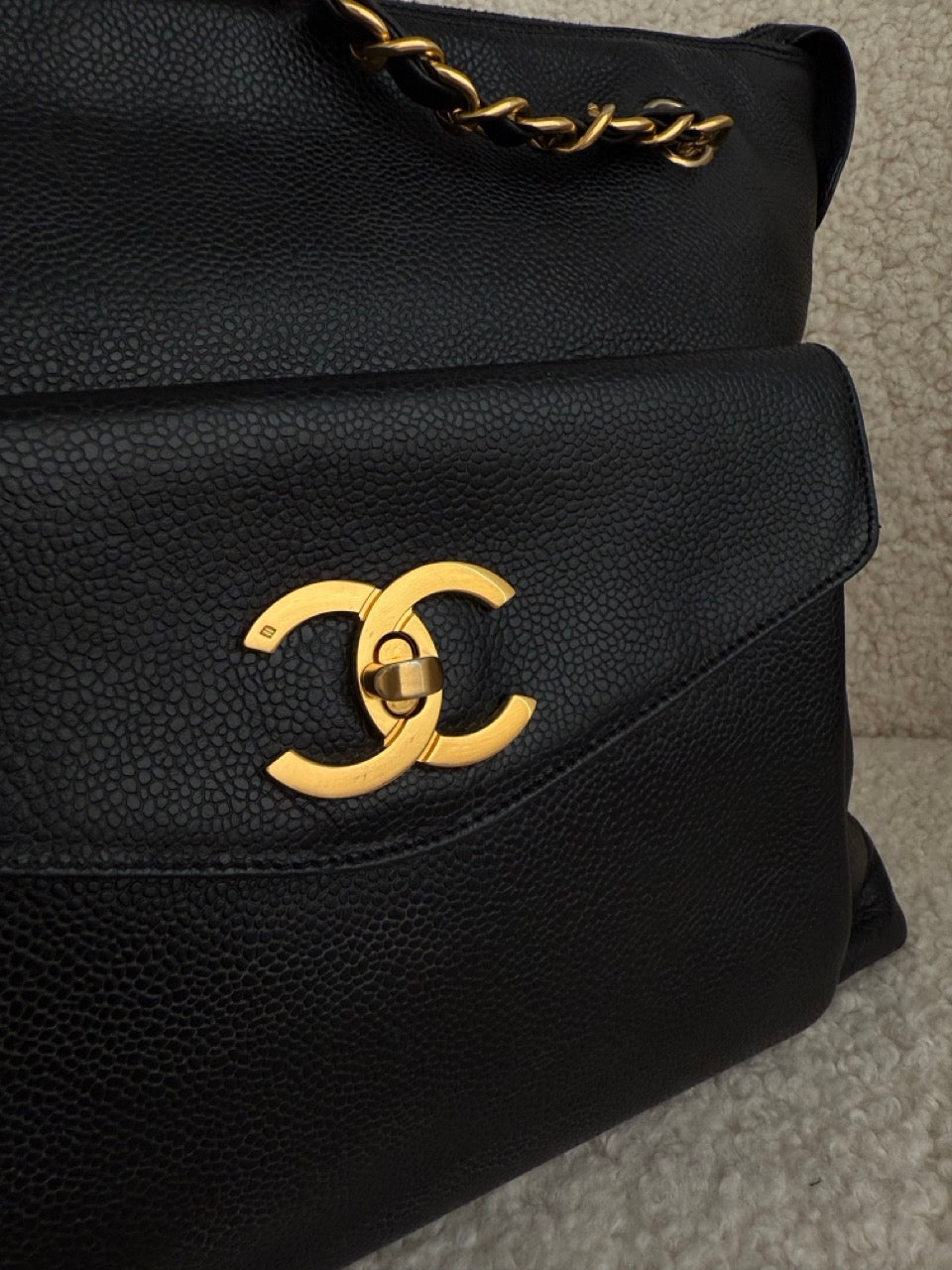 Chanel Chain Logo Tote Bag