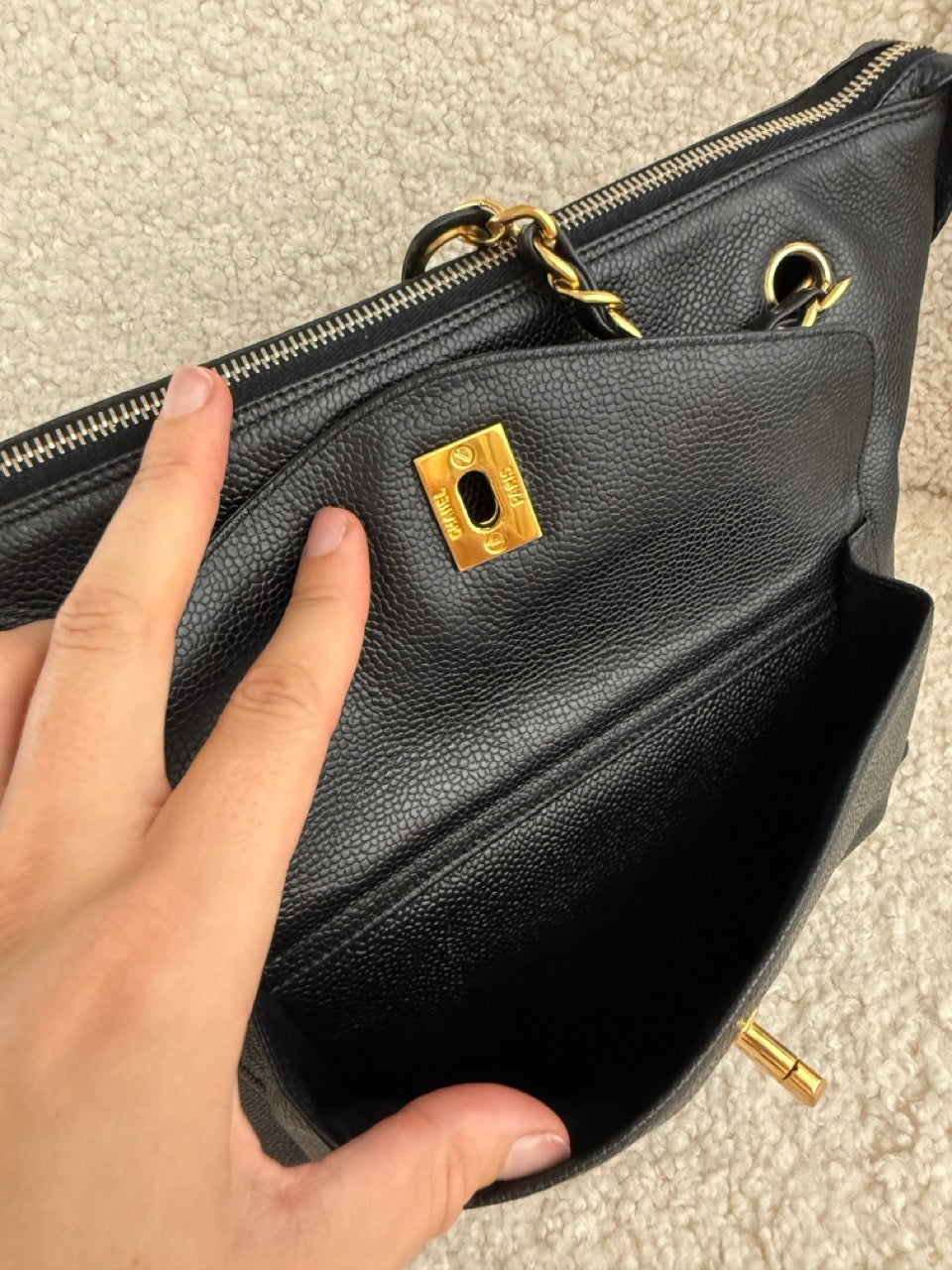 Chanel Chain Logo Tote Bag