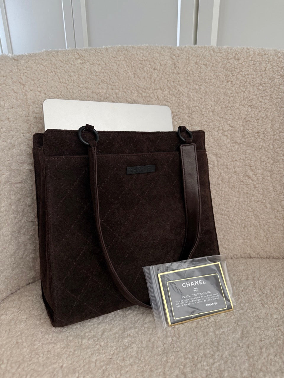 Chanel Suede Dark brown Tote