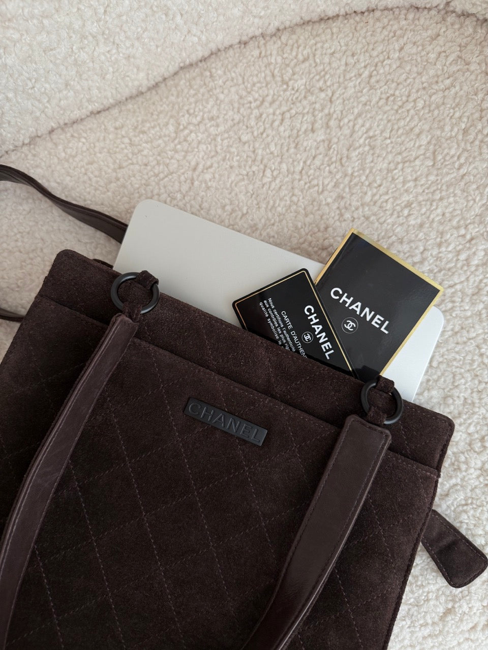Chanel Suede Dark brown Tote