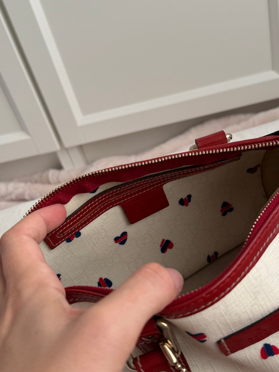 Gucci White Monogram Bag