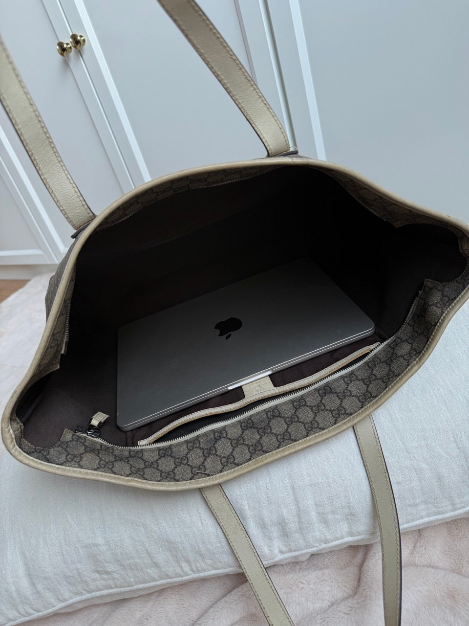 Gucci Monogram Tote Beige