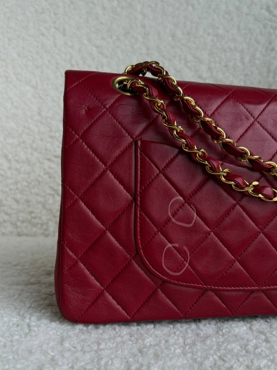 Chanel Timeless Double Flap Dark Red