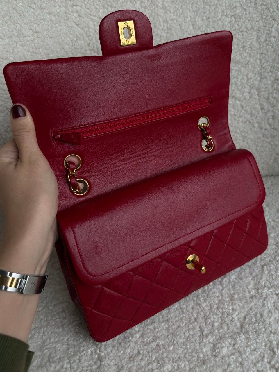 Chanel Timeless Double Flap Dark Red