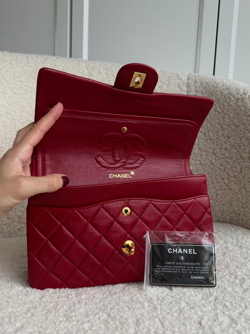 Chanel Timeless Double Flap Dark Red