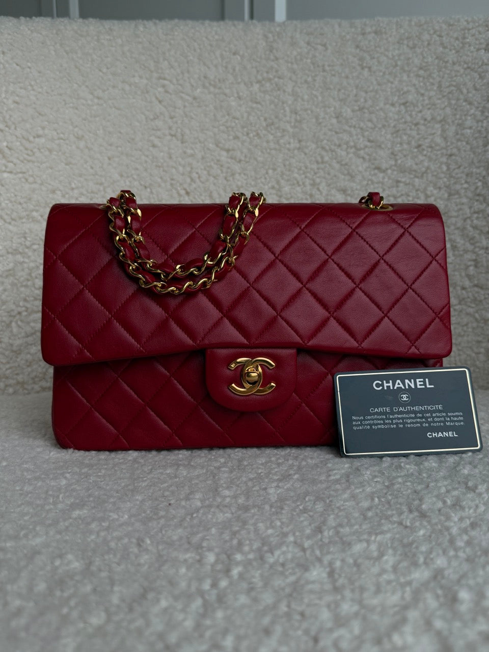 Chanel Timeless Double Flap Dark Red