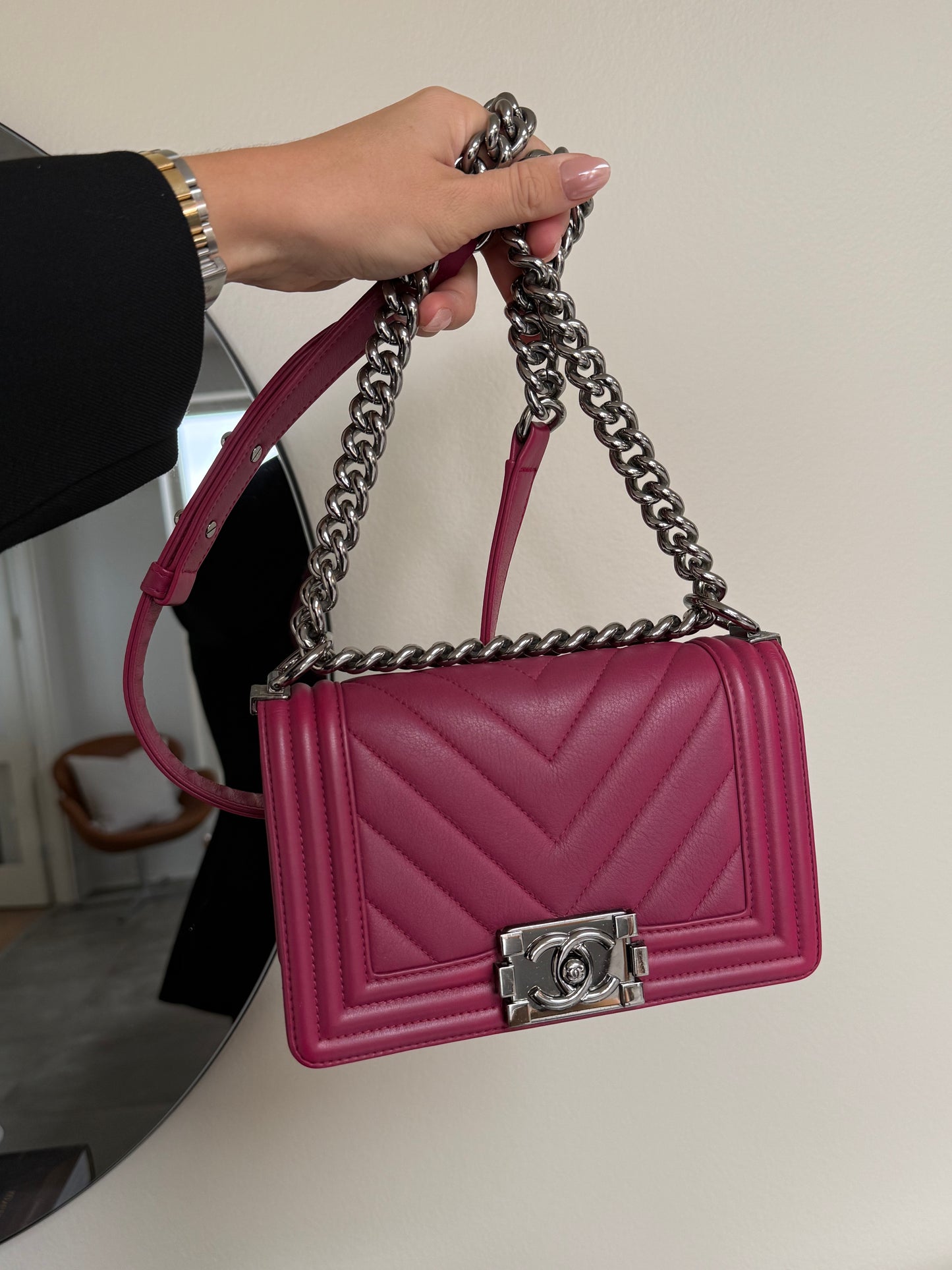 Chanel Boy burgundy