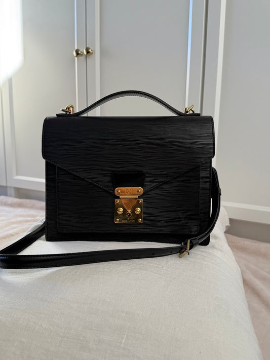 Louis Vuitton Monceau Black leather