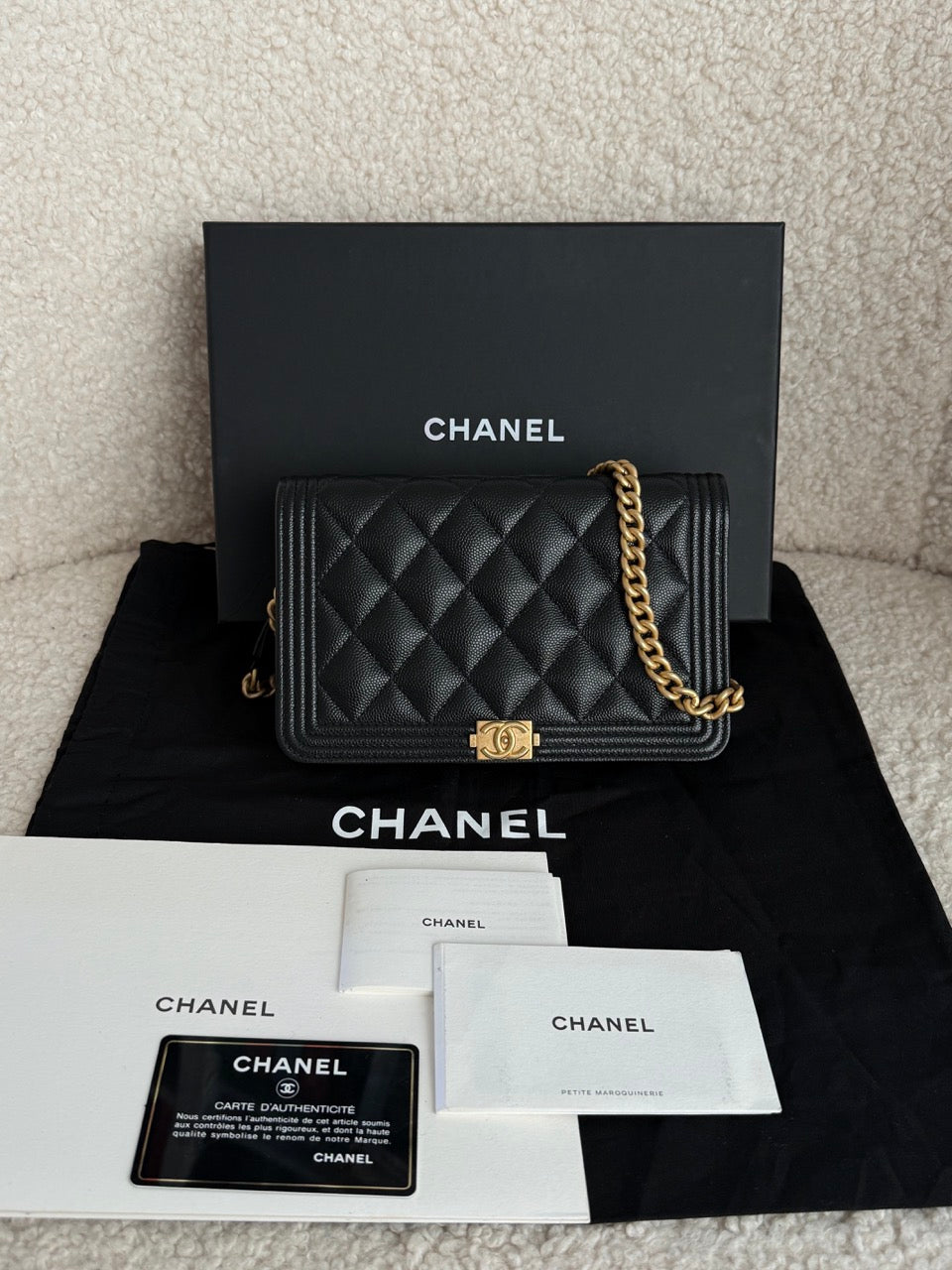 Chanel Boy WOC Caviar