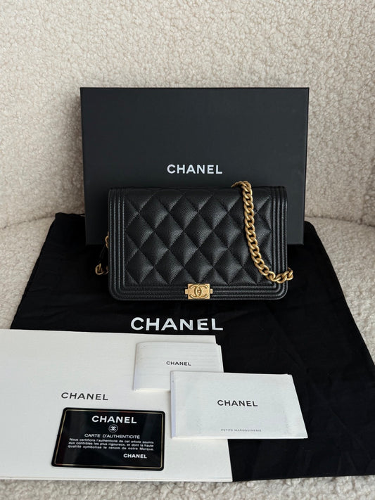 Chanel Boy WOC Caviar