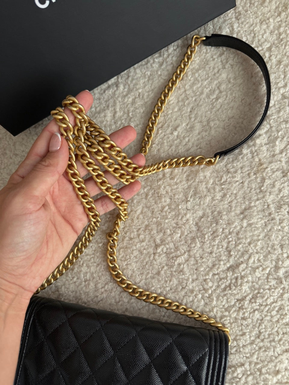 Chanel Boy WOC Caviar