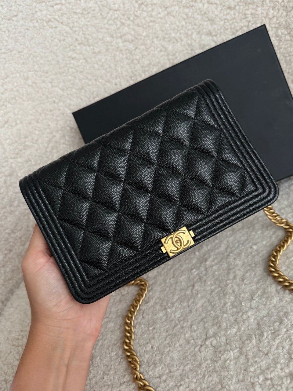 Chanel Boy WOC Caviar