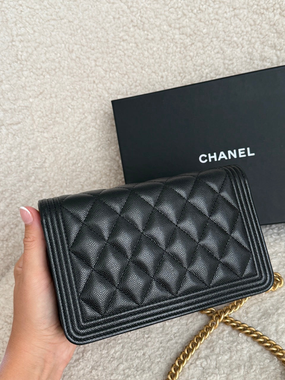 Chanel Boy WOC Caviar