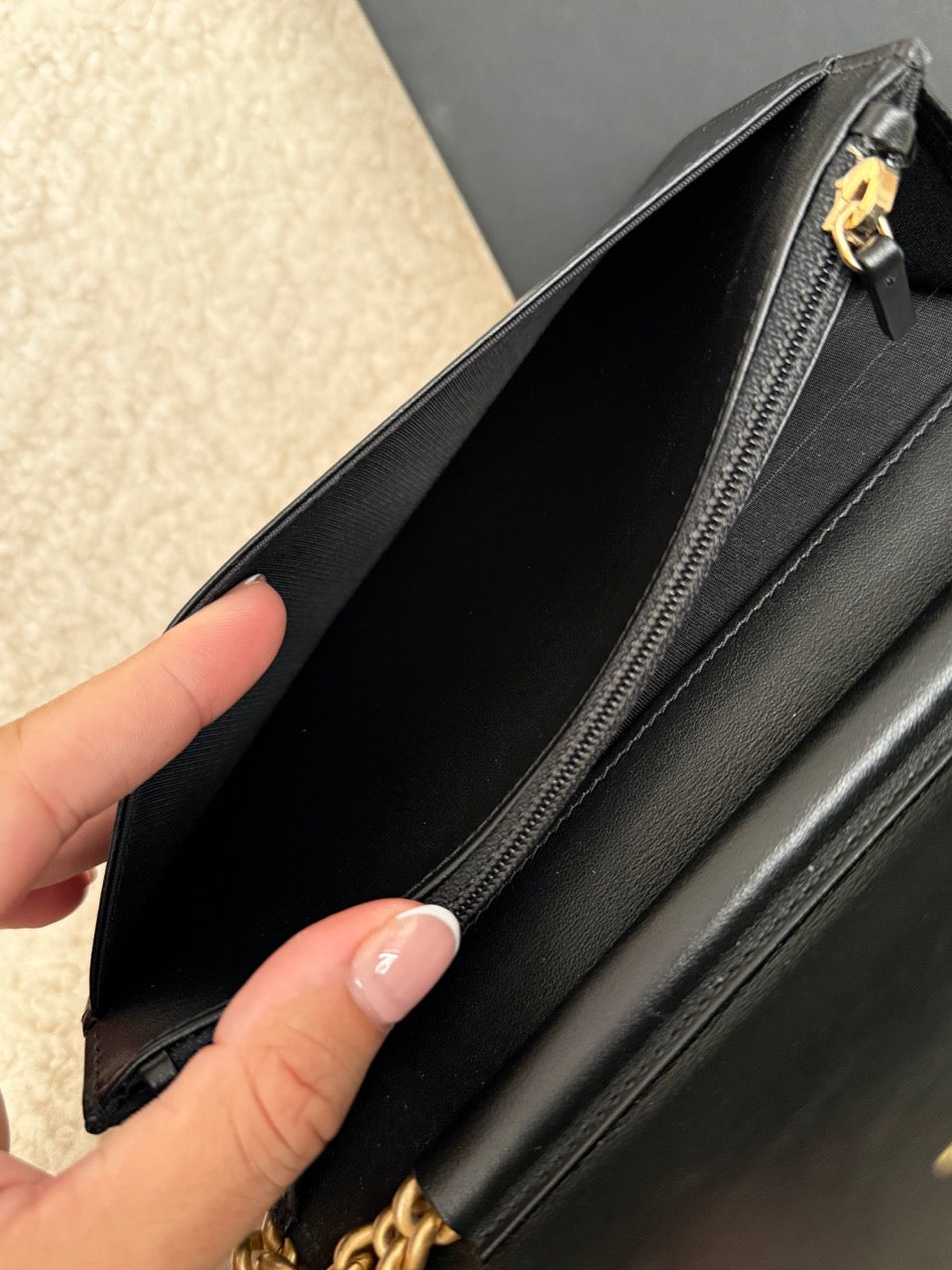 Chanel Boy WOC Caviar