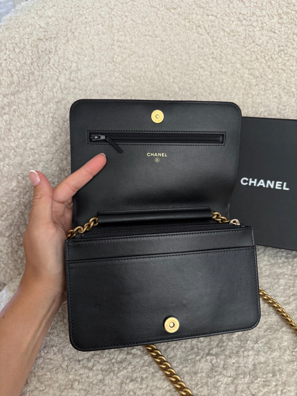 Chanel Boy WOC Caviar