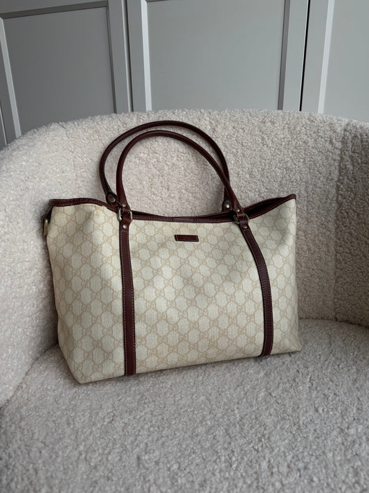 Gucci Monogram Tote beige