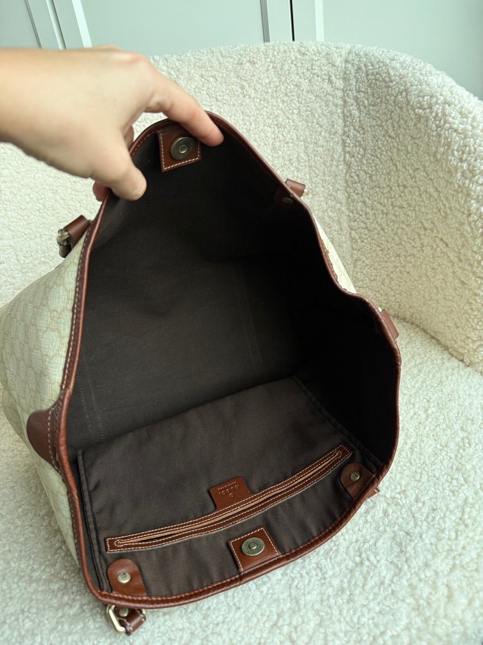 Gucci Monogram Tote beige