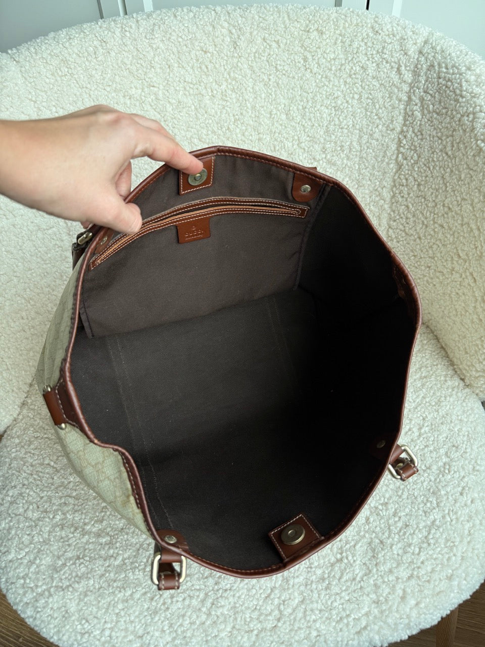 Gucci Monogram Tote beige