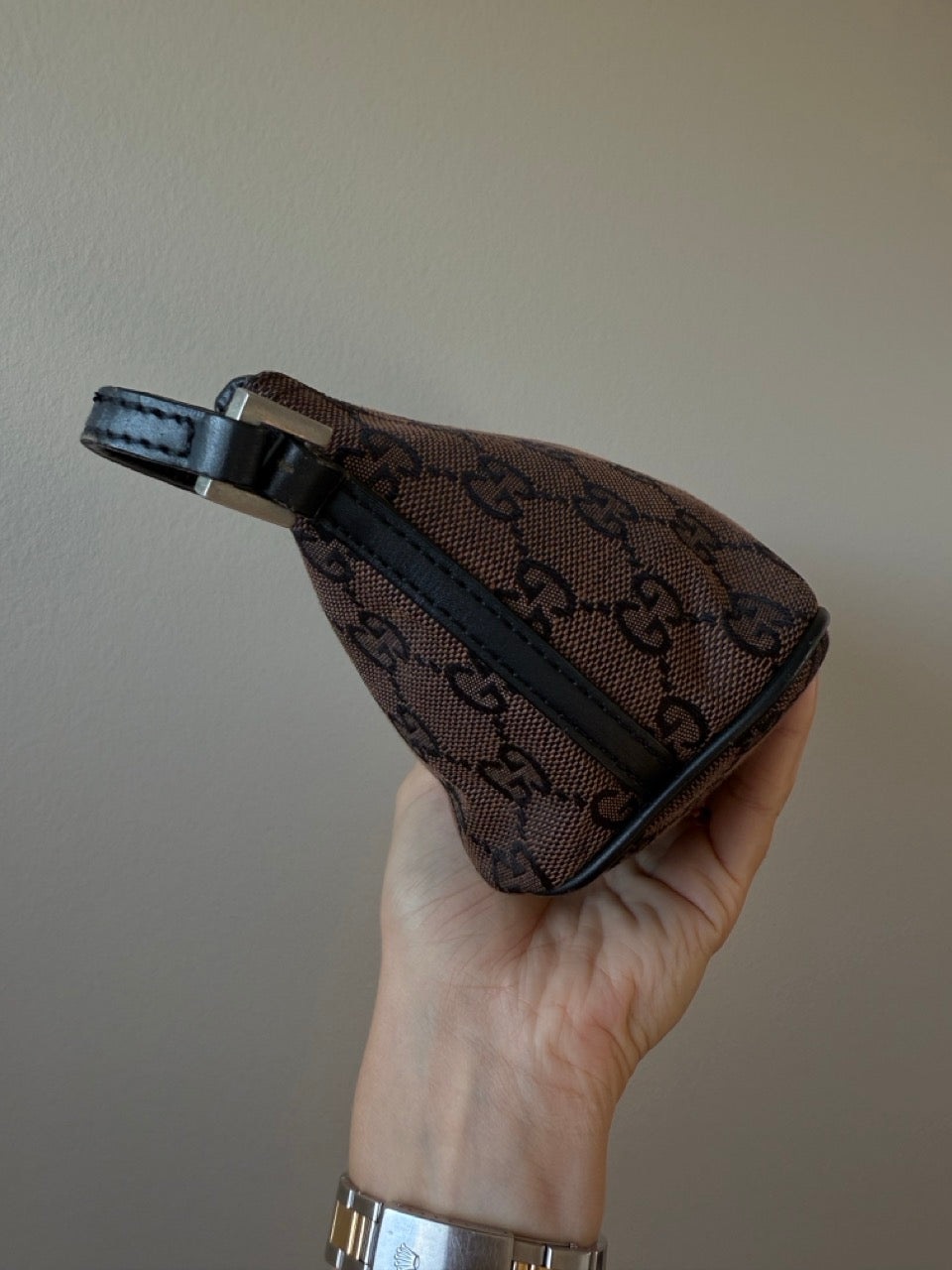 Gucci Canvas Brown Pouch Bag