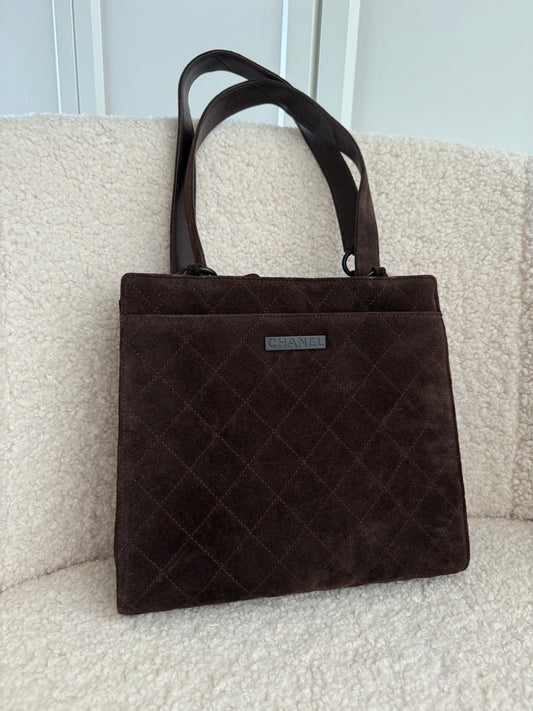 Chanel Suede Dark brown Tote