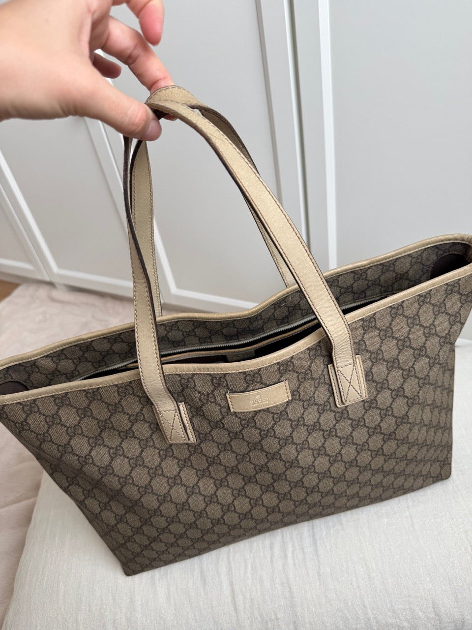 Gucci Monogram Tote Beige