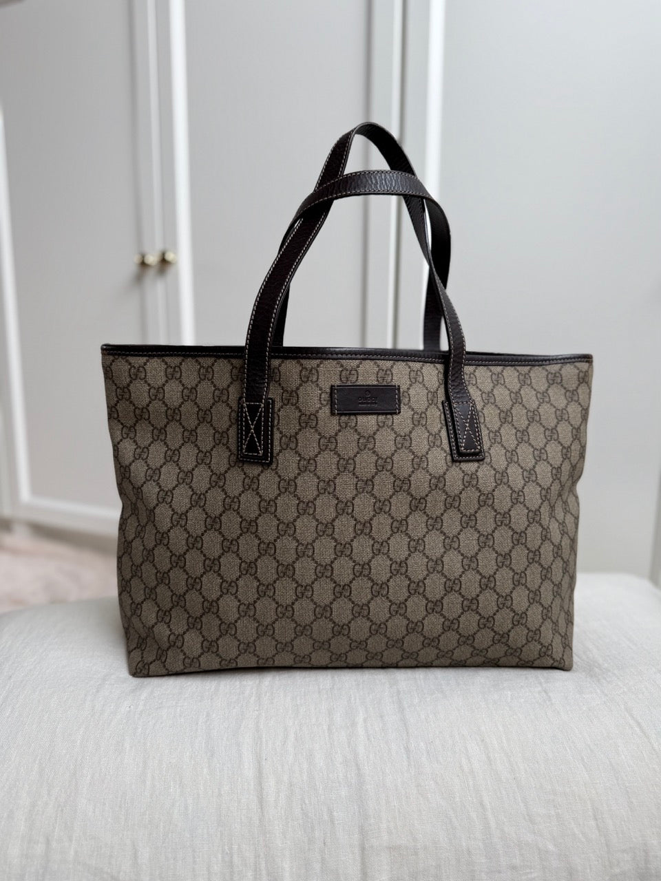 Gucci Monogram Tote Dark Brown
