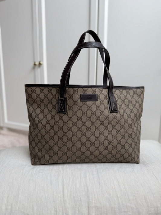 Gucci Monogram Tote Dark Brown