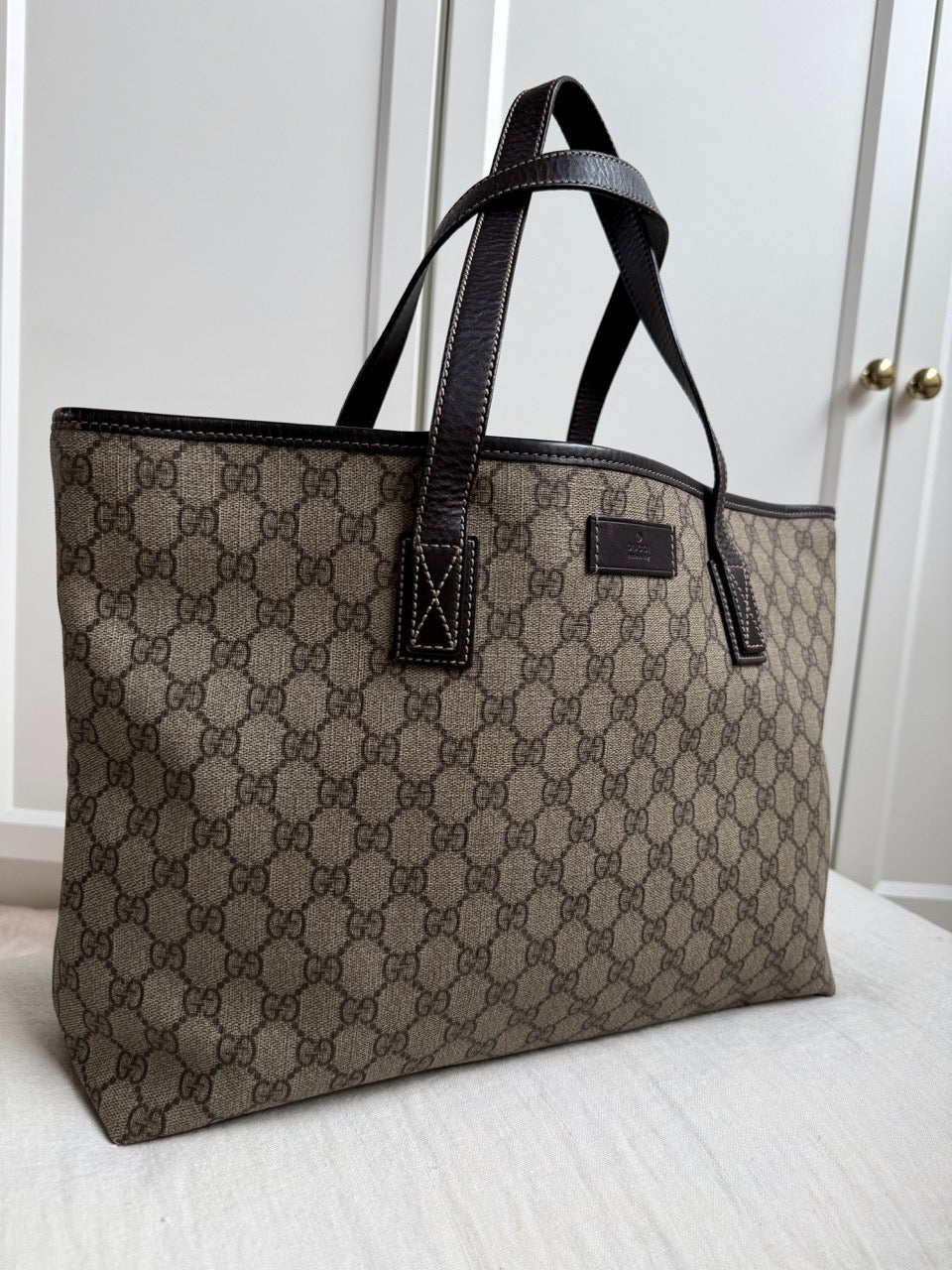 Gucci Monogram Tote Dark Brown