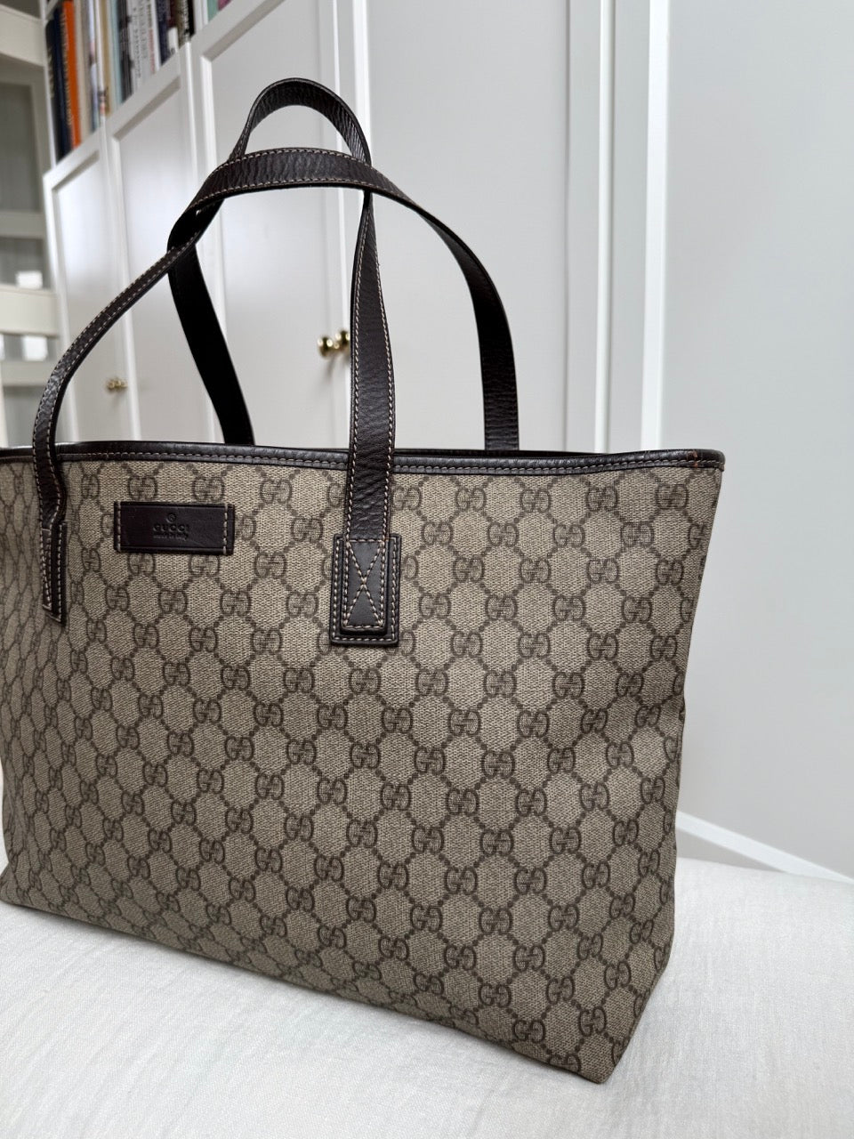 Gucci Monogram Tote Dark Brown