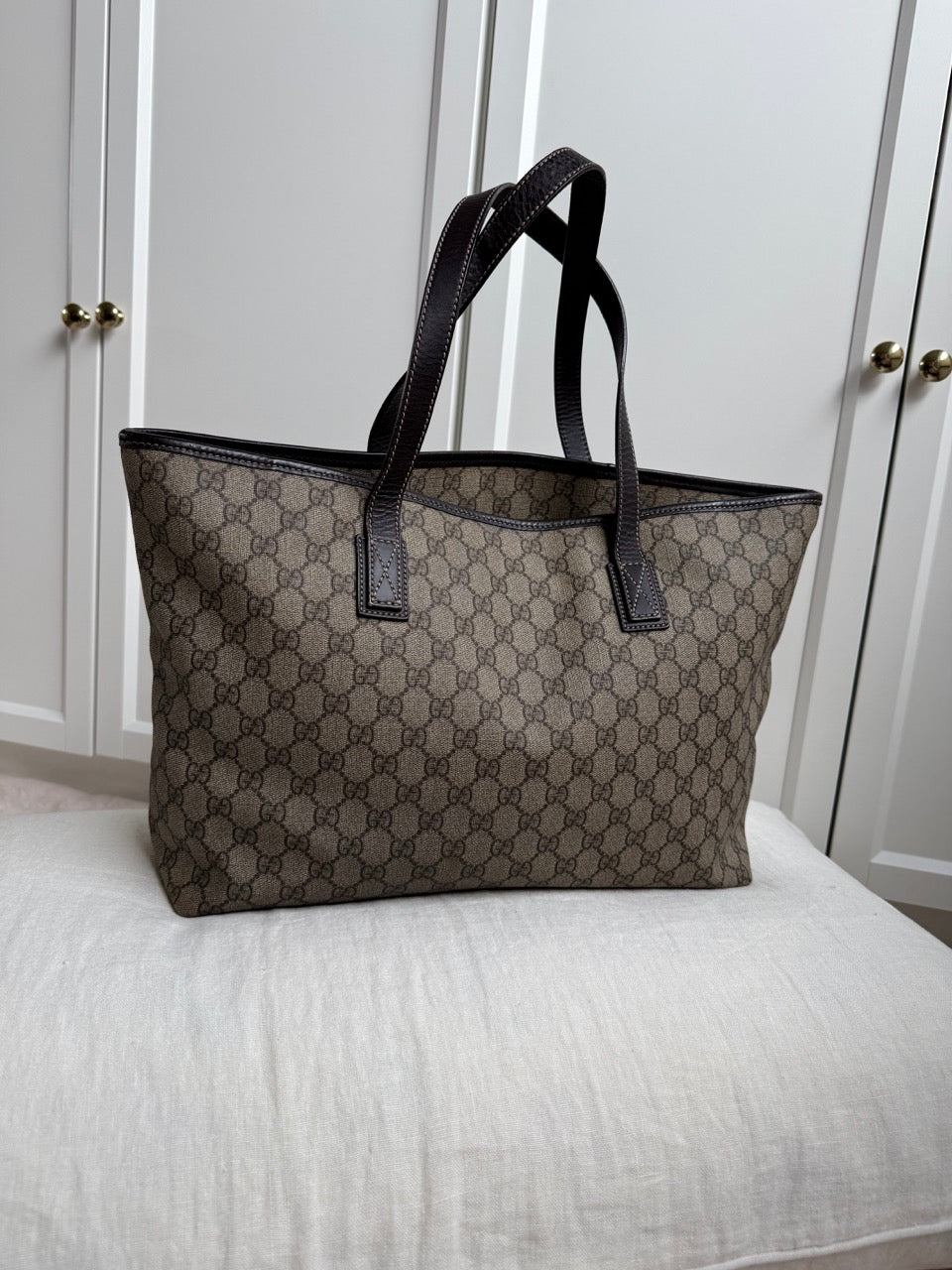 Gucci Monogram Tote Dark Brown