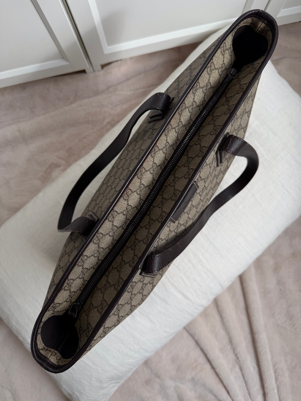 Gucci Monogram Tote Dark Brown