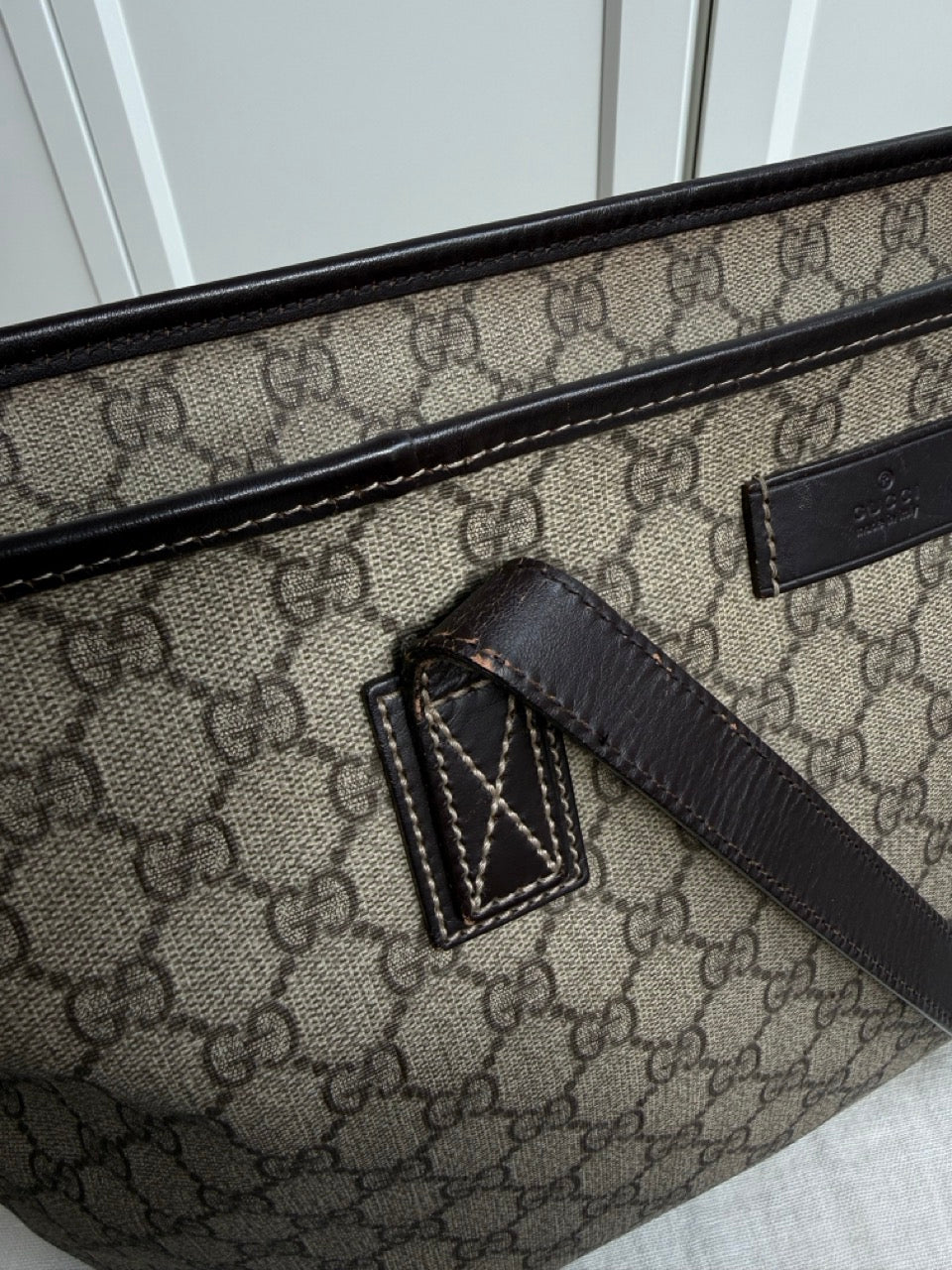 Gucci Monogram Tote Dark Brown