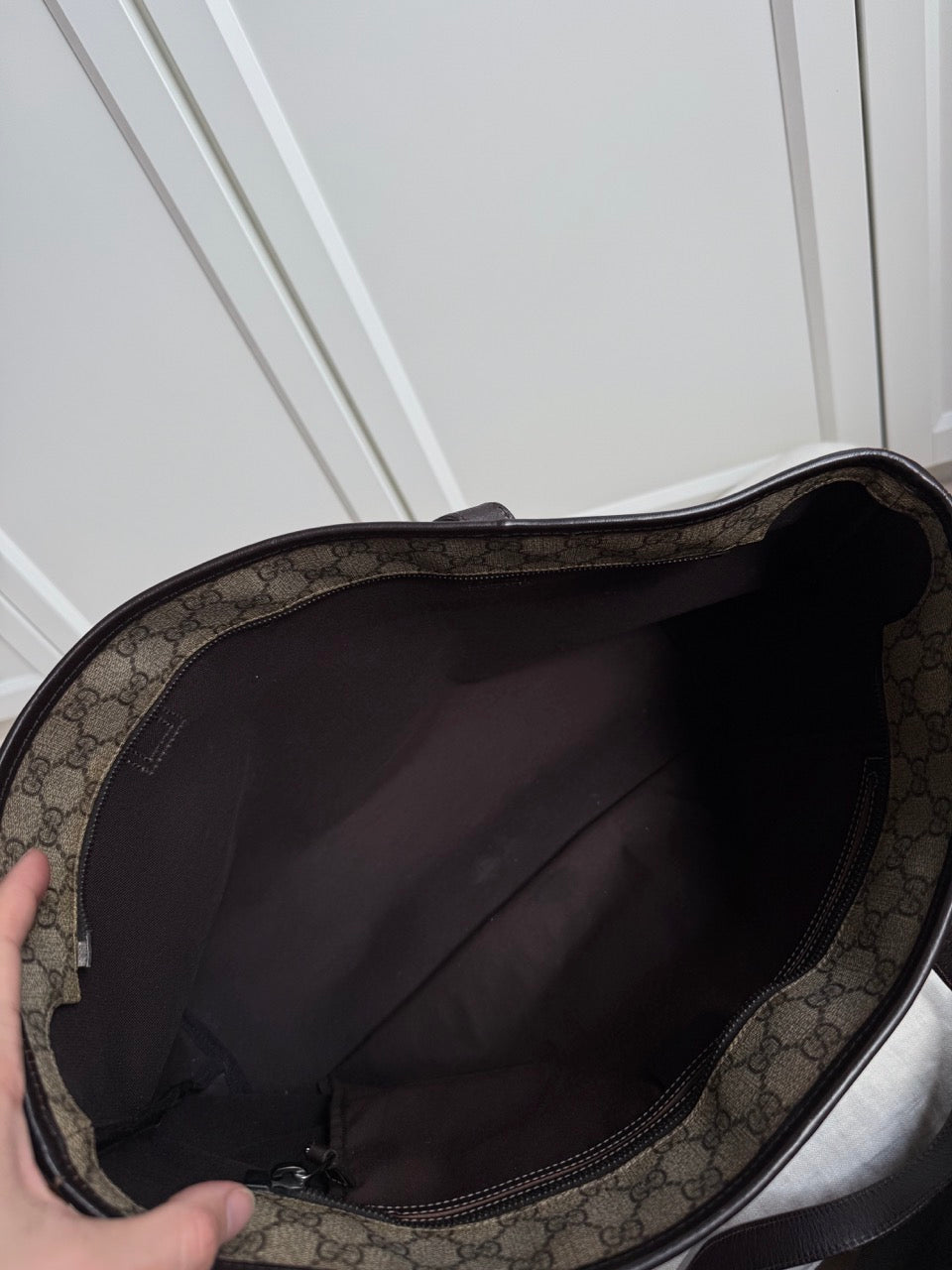 Gucci Monogram Tote Dark Brown